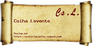 Csiha Levente névjegykártya
